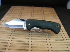 SCHRADE OLD TIMER 47OT "THE BEAST" LINER LOCK VINT. U.S.A. HARD RUBBER FINGER GROOVED POCKET KNIFE