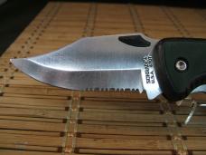SCHRADE OLD TIMER 47OT "THE BEAST" LINER LOCK VINT. U.S.A. HARD RUBBER FINGER GROOVED POCKET KNIFE