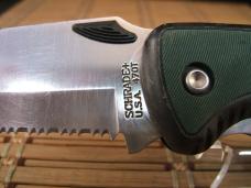 SCHRADE OLD TIMER 47OT "THE BEAST" LINER LOCK VINT. U.S.A. HARD RUBBER FINGER GROOVED POCKET KNIFE