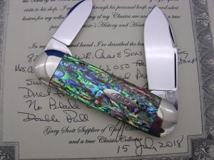 Case XX Classic Sunfish/Toenail  Genuine Abalone Pearl Gary Scott Knife Prototype