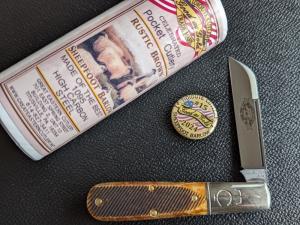 GEC Great Eastern Cutlery #15 Tidioute TC Barlow 153124 Rustic Brown Sawcut Richlite. As New in tube
