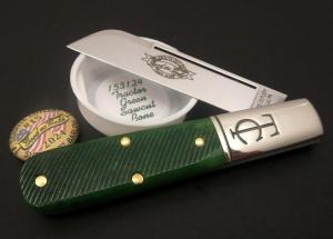 Great Eastern Cutlery #15 TC Barlow Tractor Green Sawcut Bone GEC 153124