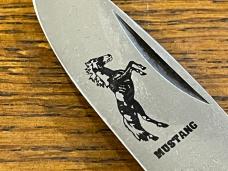 Parker Cut. Co. Mustang Lockback Folding Knife w/Scrimshaw Porpoise Scales Japan Parker Cut. Co. Mustang Lockback Folding Knife w/Scrimshaw Porpoise Scales Japan