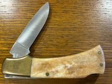 Parker Cut. Co. Mustang Lockback Folding Knife w/Scrimshaw Porpoise Scales Japan Parker Cut. Co. Mustang Lockback Folding Knife w/Scrimshaw Porpoise Scales Japan