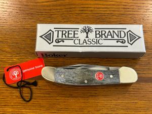 Boker Tree Brand Ltd Ed North Carolina Cutlery Club Trapper w/Smooth Gray Bone Scales SN#116 Germany