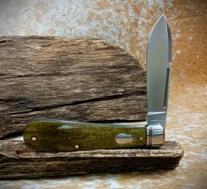 NIB RoseCraft Blades Nolichucky Jack RCT011 Vintage Moss Brown Bone D2 Spear Point