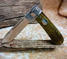 NIB RoseCraft Blades Nolichucky Jack RCT011 Vintage Moss Brown Bone D2 Spear Point