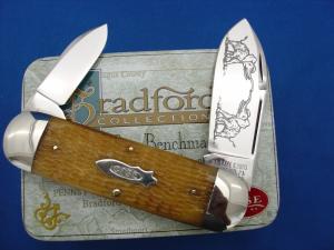 Case XX Classic Sunfish/Toenail  Genuine Light Tan Rogers Bone Knife With Dualing Elephants