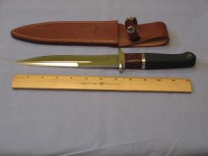 (SOLD) Junglee Hattori Fighter fixed blade knife Discontinued with Leather Sheath