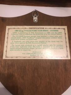 1985 Case Stag Large CCC Coke Bottle in Placque With COA 1985 Case Stag Large CCC Coke Bottle in Placque With COA