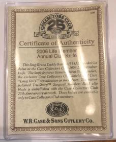 New in Tin 2006 Case CCC Stag Grand daddy Barlow with COA 