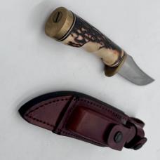 Golden Spike Knife 9 1/2" Schrade Uncle Henry w/Sheath, Stone & Staglon Handle USA