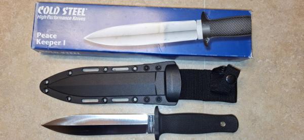 (SOLD) Cold Steel Peace Keeper 1 Fixed Blade Knife With Secure-Ex Factory Sheath 39LPKD - 2007