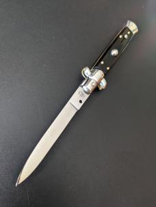 NOS GIOVANNI BELTRAME 23CM-9 INCH FLAT BLADE STILETTO IN BUFFALO HORN NOS GIOVANNI BELTRAME 23CM-9 INCH FLAT BLADE STILETTO IN BUFFALO HORN
