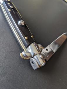  NOS GIOVANNI BELTRAME 23CM-9 INCH FLAT BLADE STILETTO IN BUFFALO HORN 