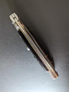  NOS GIOVANNI BELTRAME 23CM-9 INCH FLAT BLADE STILETTO IN BUFFALO HORN 
