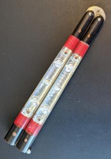 Large 12.5inch/31cm Vintage Filipino Handmade (FHM) Balisong/ Butterfly Knife Taillight Lens Scales Large 12.5inch/31cm Vintage Filipino Handmade (FHM) Balisong/ Butterfly Knife Taillight Lens Scales