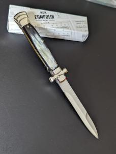  NIB 9"- 23 cm A.G.A. Campolin Brazilian Horn Maltese lockback a super beautiful quality stiletto