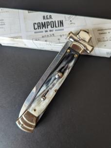  NIB 9"- 23 cm A.G.A. Campolin Brazilian Horn Maltese lockback a super beautiful quality stiletto