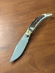 NEW 2021 AGA CAMPOLIN "DIANA" LEVERLOCK AUTO IN STAG AND BRASS NEW 2021 AGA CAMPOLIN "DIANA" LEVERLOCK AUTO IN STAG AND BRASS