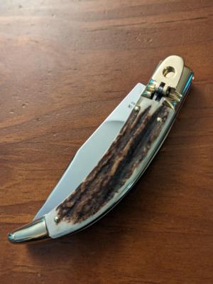 NEW 2021 AGA CAMPOLIN "DIANA" LEVERLOCK AUTO IN STAG AND BRASS