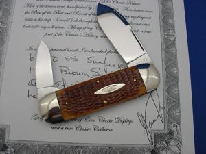 Case XX Classic Sunfish/Toenail  Genuine Brown Small Jigged Bone Gary Scott Knife  