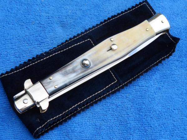 Hand Made 35cm - 14" Renzo Pascotto Flatguard Wasp Body Picklock Brazilian Horn Bayonet Blade Hand Made 35cm - 14" Renzo Pascotto Flatguard Wasp Body Picklock Brazilian Horn Bayonet Blade