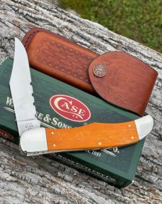 CASE XX ** 2008 HALLOWEEN PERSIMMON ORANGE PUMPKIN CARVER LARGE FOLDING HUNTER W/SHEATH ADE ONLY CASE XX ** 2008 HALLOWEEN PERSIMMON ORANGE PUMPKIN CARVER LARGE FOLDING HUNTER W/SHEATH ADE ONLY