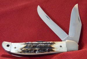 MINT 1978 QUEEN (MEMPHIS QUEEN) FOLDING HUNTER GENUINE FAT STAG HANDLES CHECK OR MONEY ORDER