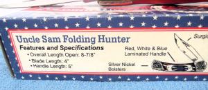  FROM STORAGE NEAR MINT UNUSED FANCY UNCLE SAM FOLDING KNIFE SEE PICS