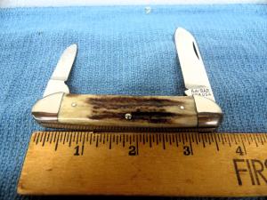  FROM STORAGE MINT UNUSED KABAR USA 1194 STAG CANOE WITH FILED LINER VERY NICE