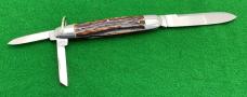 Bruckmann Knife. 4-1/2 inch Anglo Saxon Whittler with Stag Scales. ...........................(551P) Bruckmann Knife. 4-1/2 inch Anglo Saxon Whittler with Stag Scales. ...........................(551P)