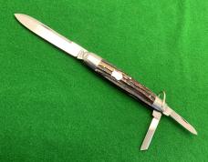 Bruckmann Knife. 4-1/2 inch Anglo Saxon Whittler with Stag Scales. ...........................(551P) Bruckmann Knife. 4-1/2 inch Anglo Saxon Whittler with Stag Scales. ...........................(551P)