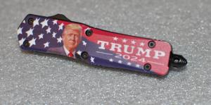 OTF Trump 2024 Red White Blue Handles Pocket Clip Glass Breaker 4" Closed Dagger Blade Well Made