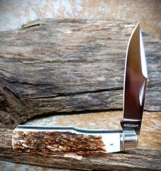 NIB RoseCraft Blades Genuine STAG Savage Creek Gunstock RCT014-ST D2 Clip Point