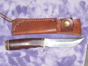 Schrade No. 497 "49er" sheath knife w/scabbard