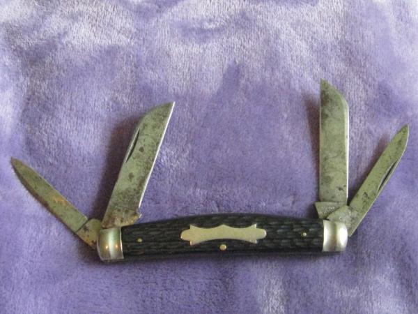 MOORE-HANDLEY HDW. 4 blade Congress. Unsharpened w/staining MOORE-HANDLEY HDW. 4 blade Congress. Unsharpened w/staining