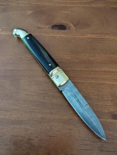 NOS 20cm/ 8" AB BIRDHEAD LEVERLOCK DAMASCUS BUFFALO HORN AUTO 