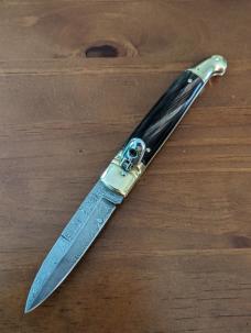 NOS 20cm/ 8" AB BIRDHEAD LEVERLOCK DAMASCUS BUFFALO HORN AUTO NOS 20cm/ 8" AB BIRDHEAD LEVERLOCK DAMASCUS BUFFALO HORN AUTO