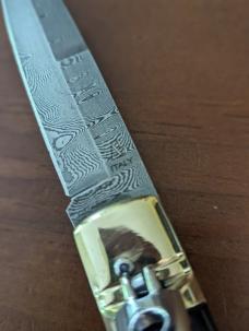 NOS 20cm/ 8" AB BIRDHEAD LEVERLOCK DAMASCUS BUFFALO HORN AUTO 