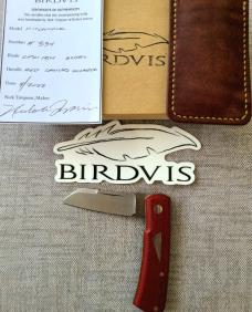 Birdvis Hitchcock..Red Canvas Micarta..Cpm154..Jeweled Spring..box.coa..slip..sticker..DOB 4/22/2022 Birdvis Hitchcock..Red Canvas Micarta..Cpm154..Jeweled Spring..box.coa..slip..sticker..DOB 4/22/2022