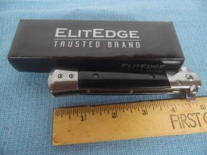  ELITE EDGE NEW IN BOX SPRING ASSIST STILETTO BLACK 5" GOOD ACTION