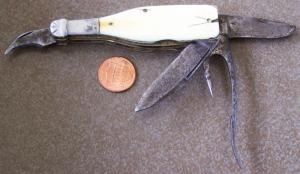 HENRY SEARS & SON 1865 Champagne Bottle knife w/ KORN'S PATENT Cork Puller