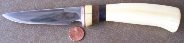 Vintage unknown maker custom Hunting Knife with great Ivory handle Vintage unknown maker custom Hunting Knife with great Ivory handle