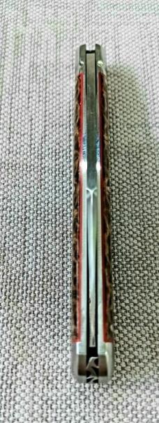 Kroo BeanBag Micarta Slimline Wharnie..Rwl34..4"..fluted bolsters.filework..spacers..liners.coa/slip Kroo BeanBag Micarta Slimline Wharnie..Rwl34..4"..fluted bolsters.filework..spacers..liners.coa/slip