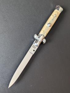 NOS GIOVANNI BELTRAME 23CM-9 INCH FLAT BLADE STILETTO IN BRAZILIAN HONEY HORN NOS GIOVANNI BELTRAME 23CM-9 INCH FLAT BLADE STILETTO IN BRAZILIAN HONEY HORN