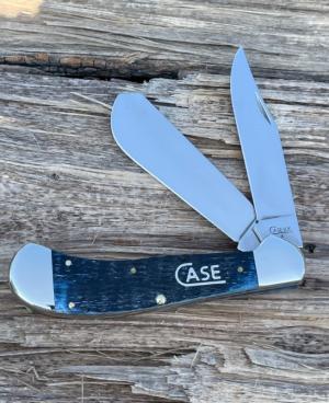 CASE XX ** 2009 BLUE JIGGED BONE SCRIPT LARGE SADDLEHORN