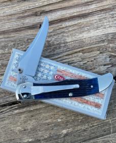 CASE XX ** 2013 DARK BLUE JIGGED BONE MID FOLDING HUNTER