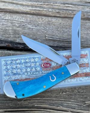 CASE XX ** SFO 2014 SMOOTH BLUE HORSESHOE SHIELD SMALL SADDLEHORN