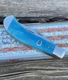 CASE XX ** SFO 2014 SMOOTH BLUE HORSESHOE SHIELD SMALL SADDLEHORN CASE XX ** SFO 2014 SMOOTH BLUE HORSESHOE SHIELD SMALL SADDLEHORN